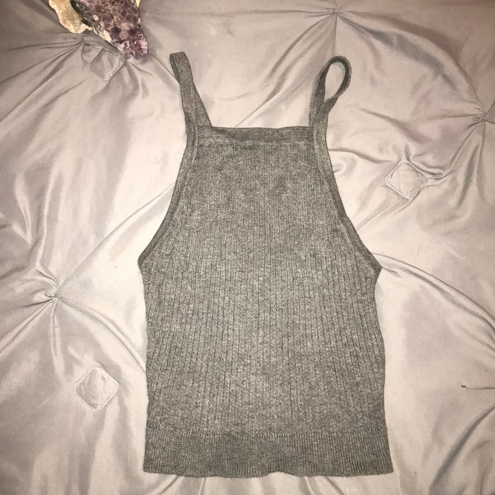 Grey ribbed Top